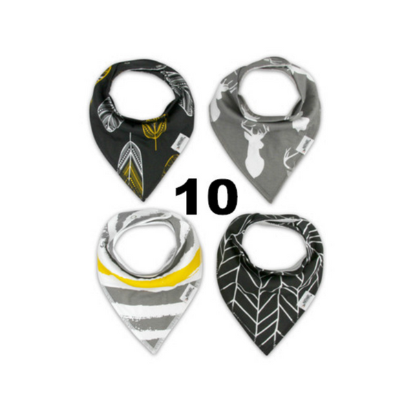 4 Piece Handmade Waterproof Baby Bibs / Bandana