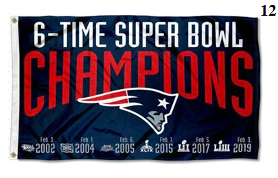 New England Patriots Super Bowl LIII Champions Flags  (Free Shipping)