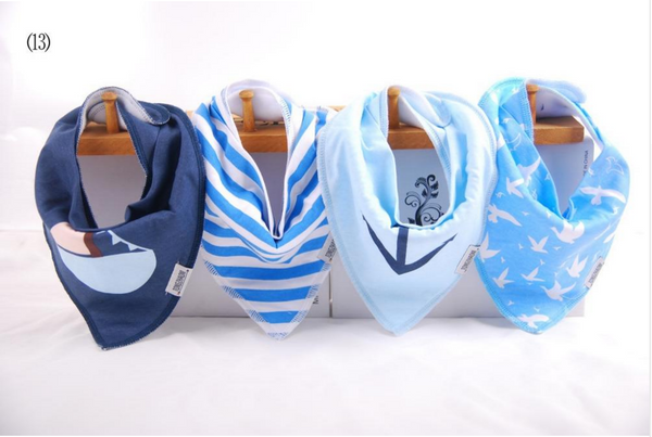 4 Piece Handmade Waterproof Baby Bibs / Bandana