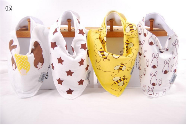 4 Piece Handmade Waterproof Baby Bibs / Bandana