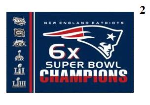 New England Patriots Super Bowl LIII Champions Flags  (Free Shipping)