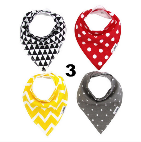 4 Piece Handmade Waterproof Baby Bibs / Bandana