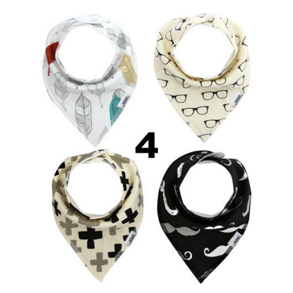 4 Piece Handmade Waterproof Baby Bibs / Bandana