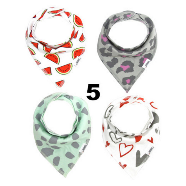 4 Piece Handmade Waterproof Baby Bibs / Bandana