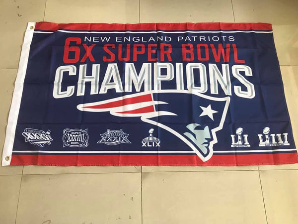 New England Patriots Super Bowl LIII Champions Flags  (Free Shipping)