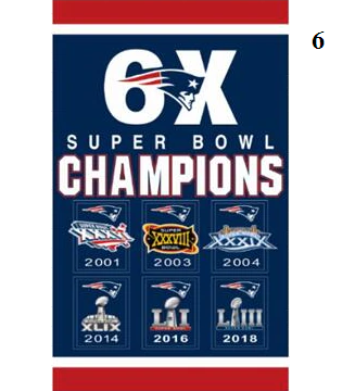 New England Patriots Super Bowl LIII Champions Flags  (Free Shipping)
