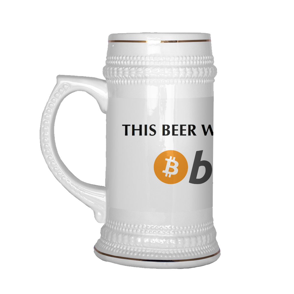 Bitcoin Beer Stein (This Beer was bought with bitcoin) (Free Shipping)