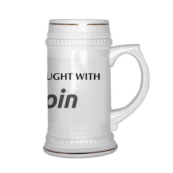 Bitcoin Beer Stein (This Beer was bought with bitcoin) (Free Shipping)