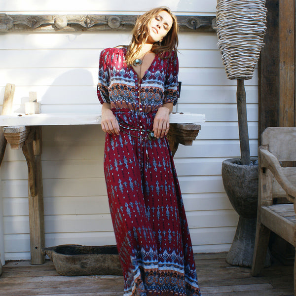 Boho Paisley Print Dress