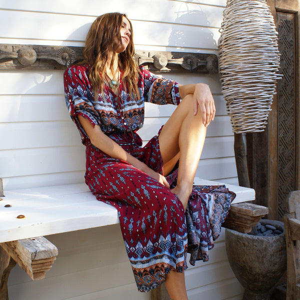 Boho Paisley Print Dress
