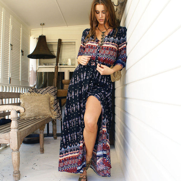 Boho Paisley Print Dress