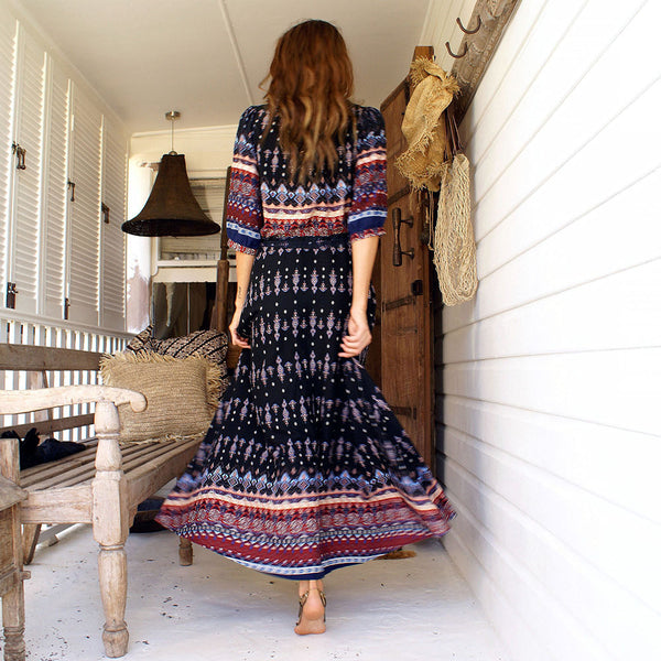 Boho Paisley Print Dress