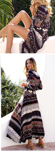 Boho Paisley Print Dress
