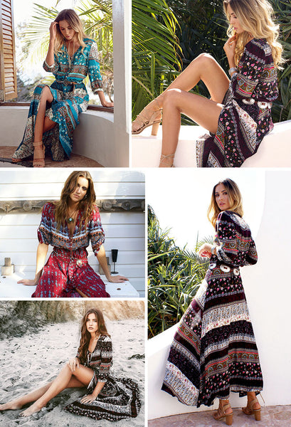 Boho Paisley Print Dress