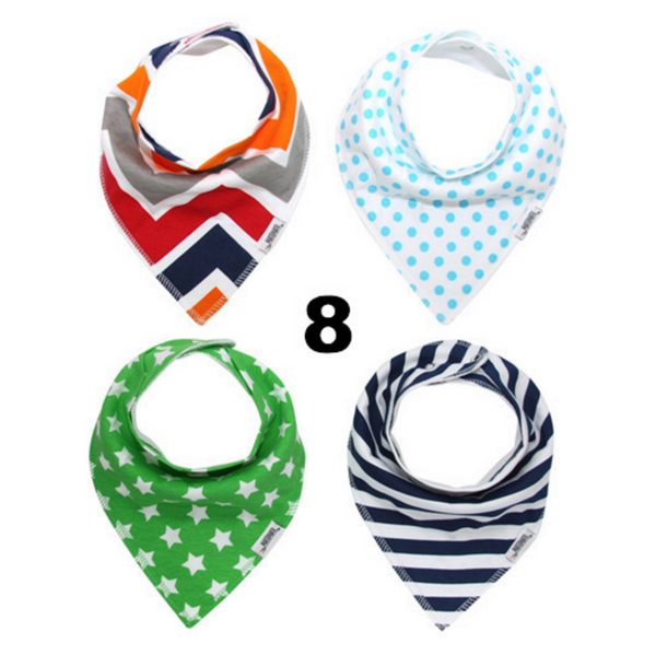 4 Piece Handmade Waterproof Baby Bibs / Bandana