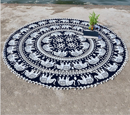 Boho floral print tassel
