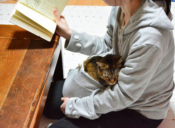 Cat Hoodie With Cuddle Pouch
