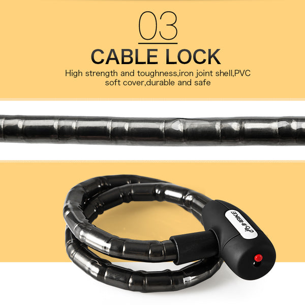 INBIKE Bicycle Lock Anti-theft Cable Lock 0.85m