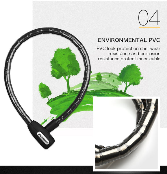 INBIKE Bicycle Lock Anti-theft Cable Lock 0.85m