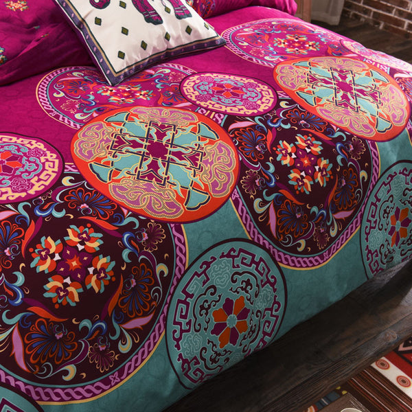Assorted Bohemian Styled Bedding Set with Duvet Cover, Pillowcase and Flat Sheet (Free Shipping)