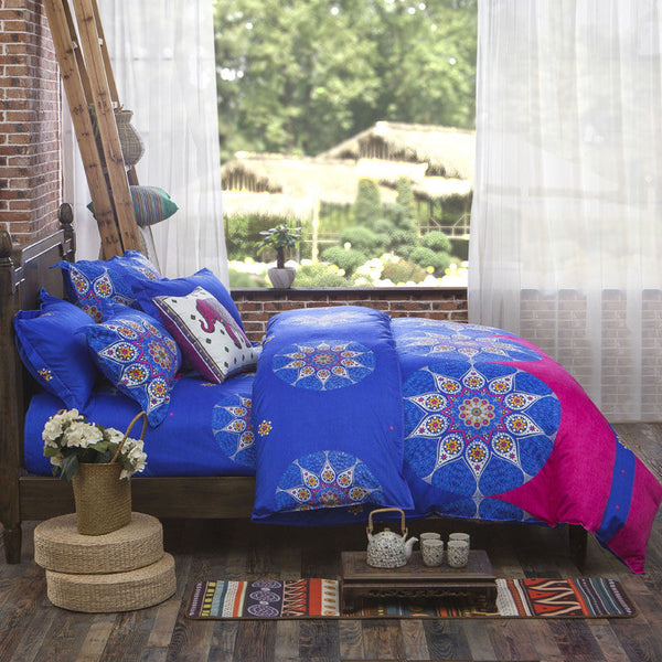 Assorted Bohemian Styled Bedding Set with Duvet Cover, Pillowcase and Flat Sheet (Free Shipping)