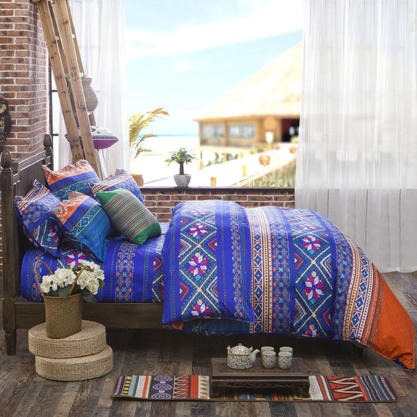 Assorted Bohemian Styled Bedding Set with Duvet Cover, Pillowcase and Flat Sheet (Free Shipping)