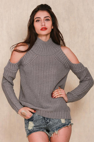 Off shoulder knitted sweater