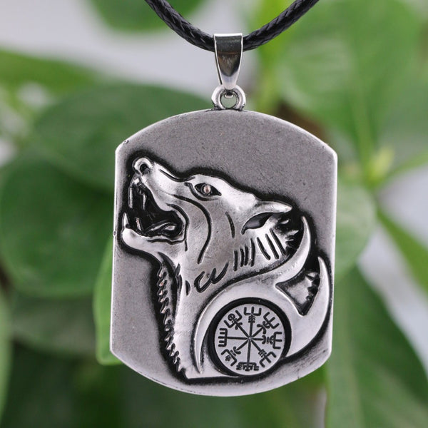 Legendary Odin's Horn Wolf Head Amulet Necklace