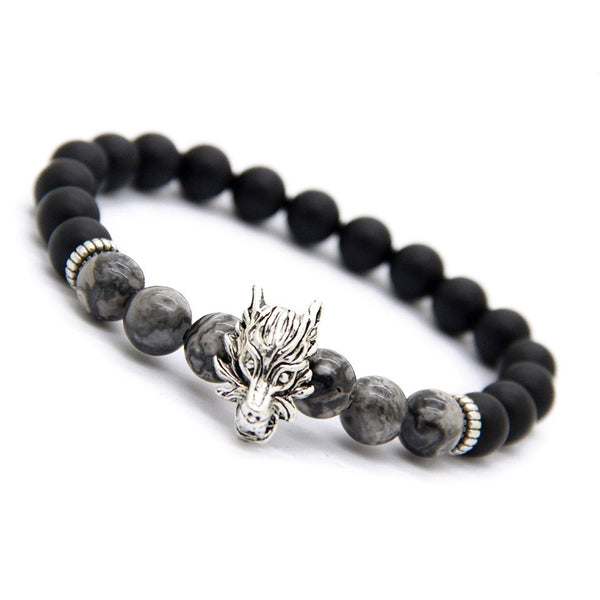 Matte Stone Wolf Bracelet