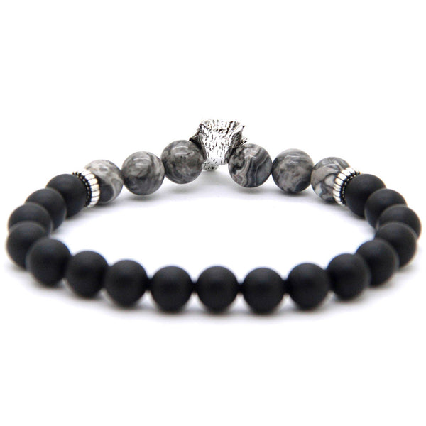 Matte Stone Wolf Bracelet
