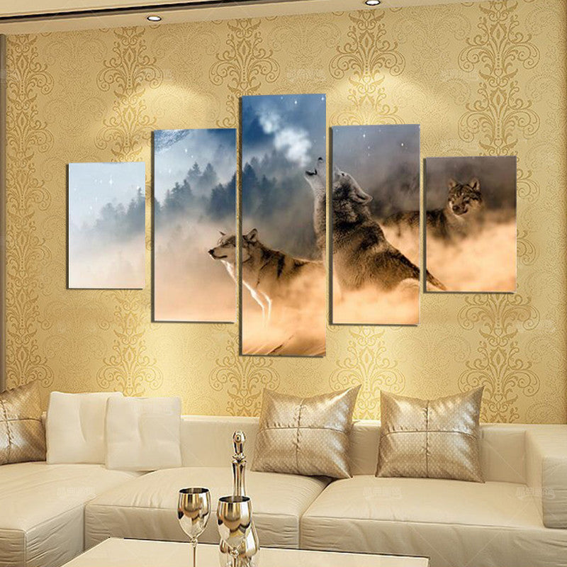 Three Wolves In The Mountain - Canvas