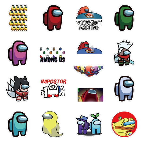Among Us Stickers (For Skateboard, Fridge, Guitar, Laptop, Motorcycle, Travel Luggage)