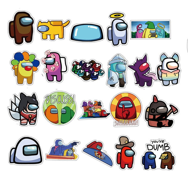 Among Us Stickers (For Skateboard, Fridge, Guitar, Laptop, Motorcycle, Travel Luggage)