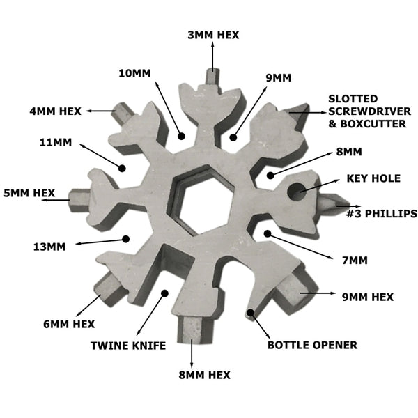 18 In 1 Snowflake Multi Tool
