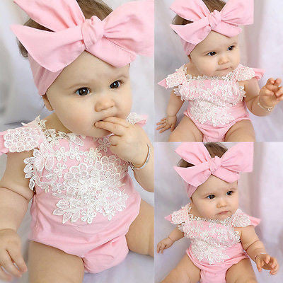 Baby Girls Lace sleeveless Romper