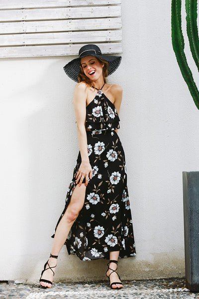 Sexy halter backless dress
