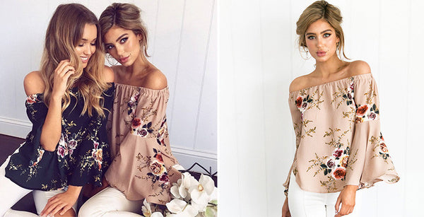 Sexy Off shoulder chiffon blouse