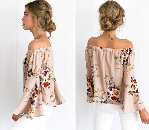 Sexy Off shoulder chiffon blouse