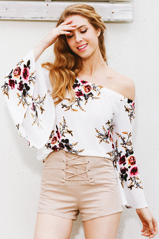 Sexy Off shoulder chiffon blouse