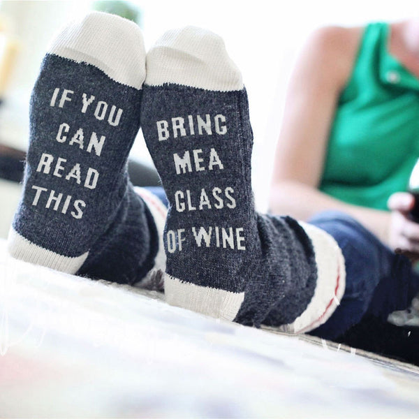 If You can read this Bring Me a glass of wine Socks