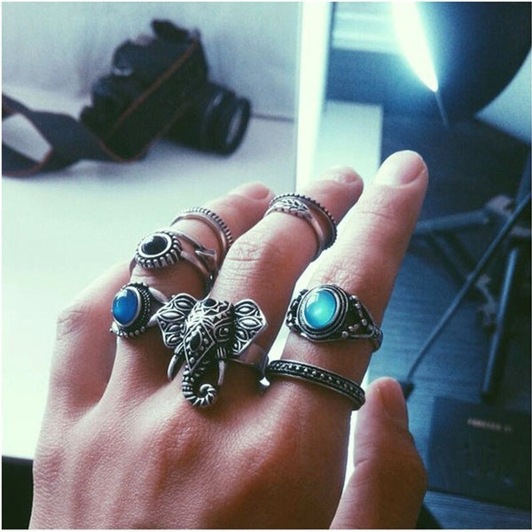 Elephant Boho Ring Sets