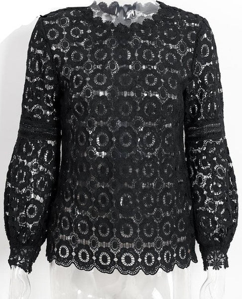 Elegant floral lace blouse