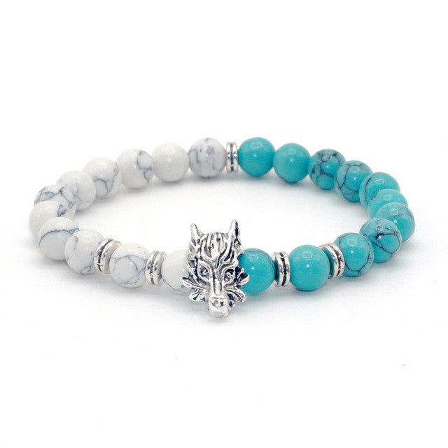 Natural Stone Wolf Bracelet