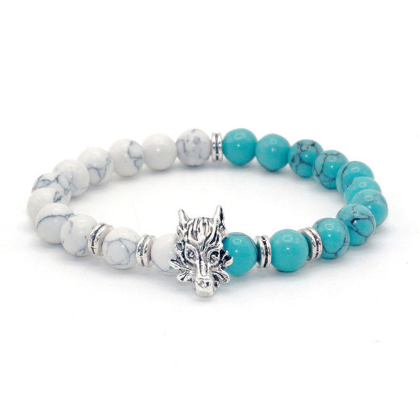 Natural Stone Wolf Bracelet