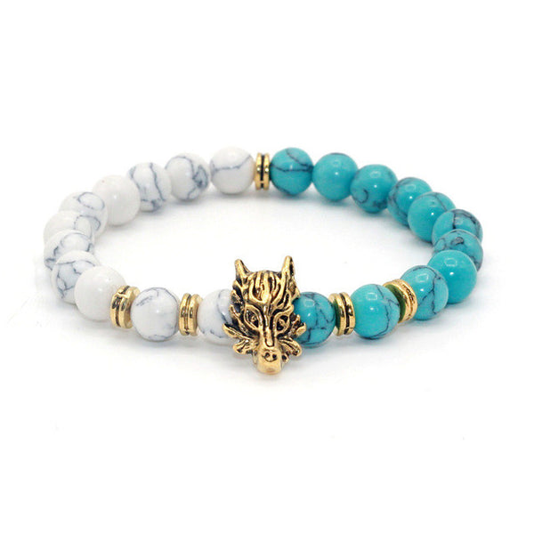 Natural Stone Wolf Bracelet