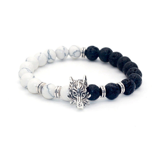 Natural Stone Wolf Bracelet