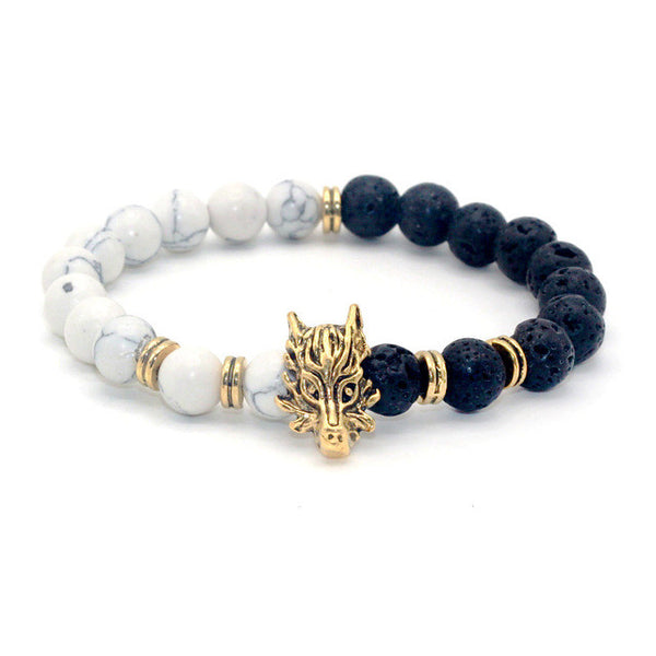Natural Stone Wolf Bracelet