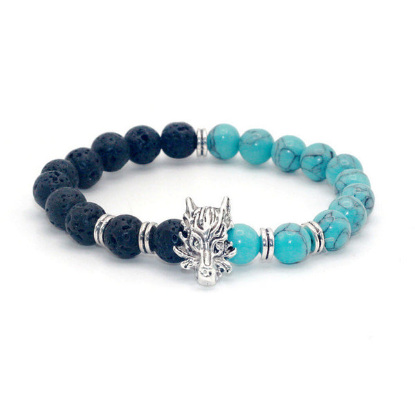 Natural Stone Wolf Bracelet