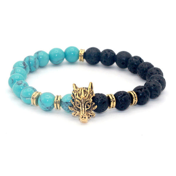 Natural Stone Wolf Bracelet