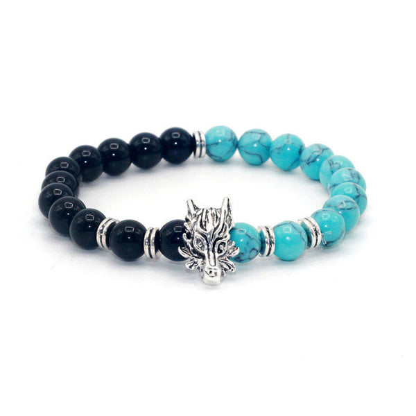 Natural Stone Wolf Bracelet